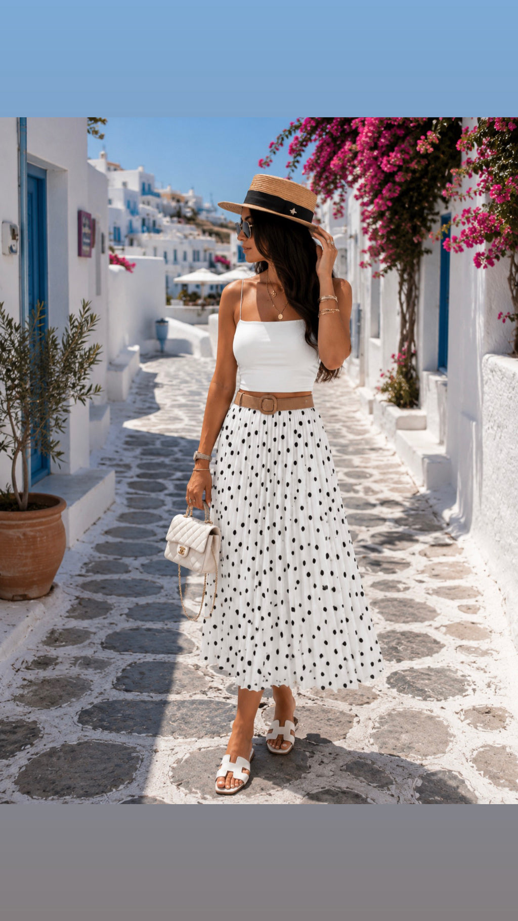 Jupe plissée Dolce Pois