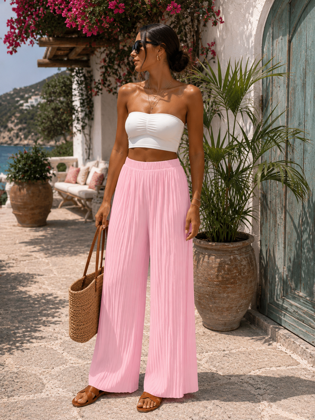 Pantalon plissé fluide