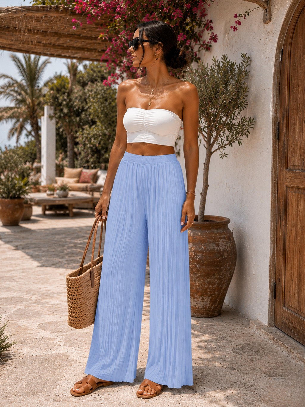 Pantalon plissé fluide