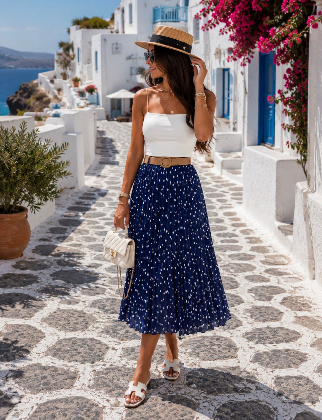 Jupe plissée Dolce Pois