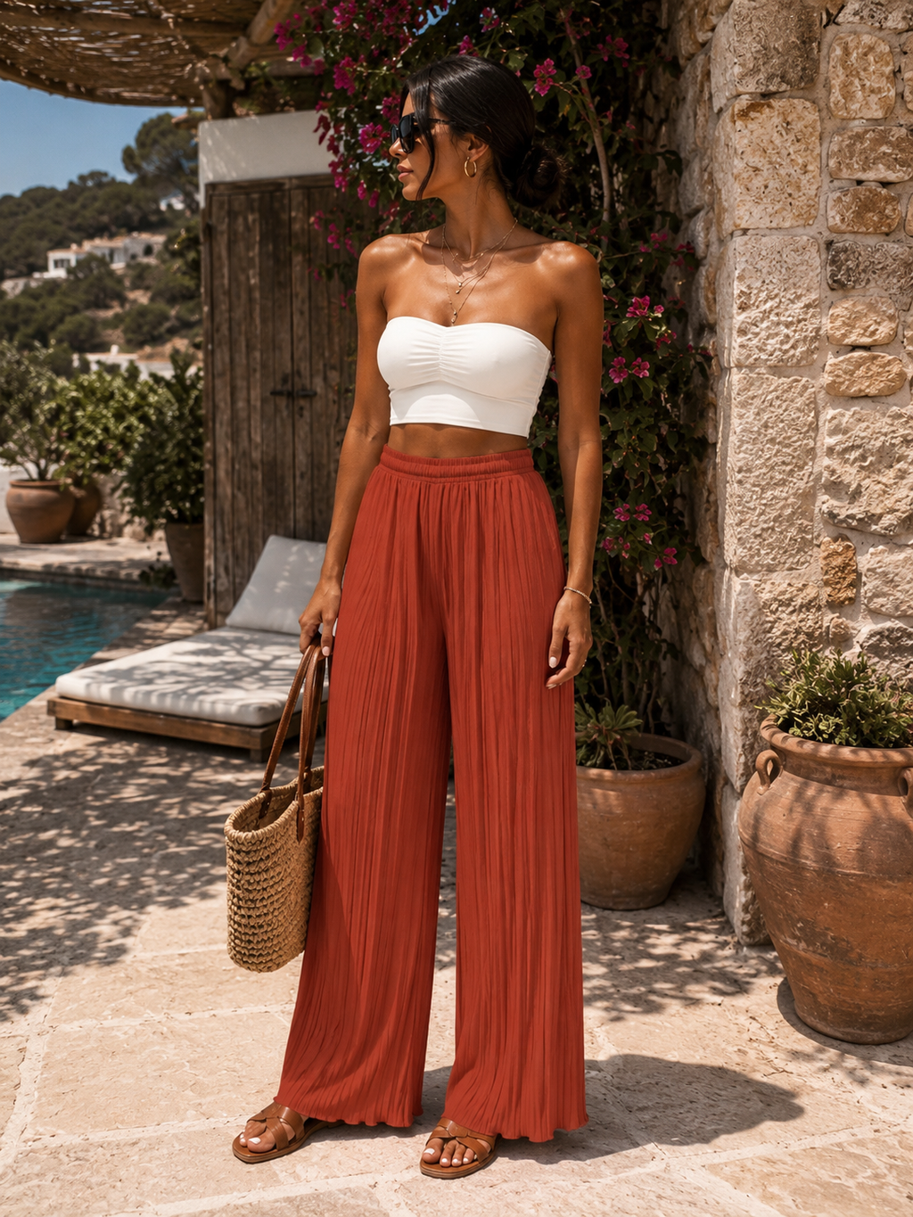 Pantalon plissé fluide