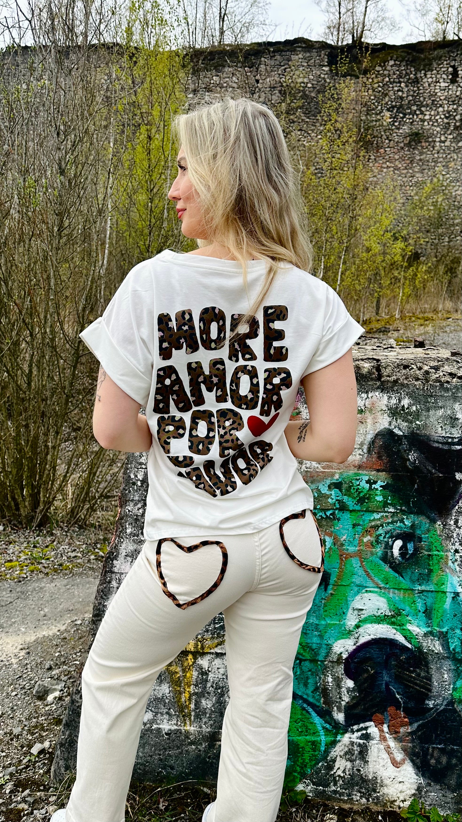 T-shirt femme imprimé avec détails léopard – Boutique RENA Belgique