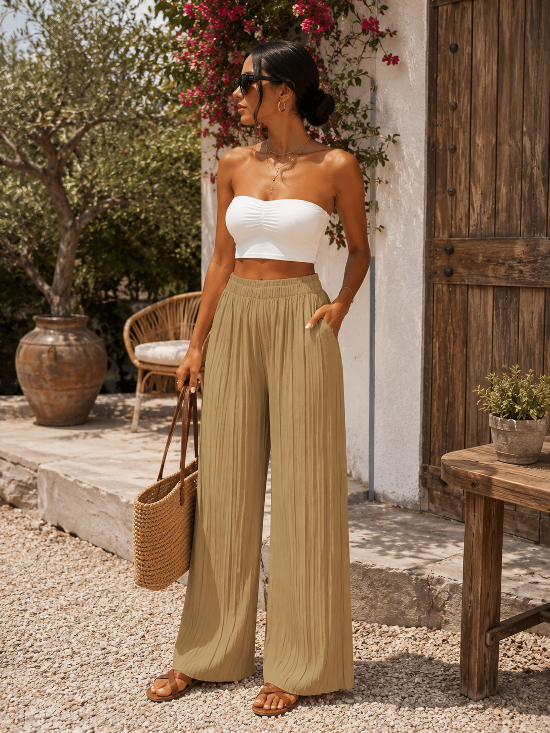 Pantalon plissé fluide